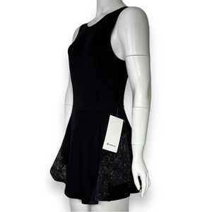 NWT Lululemon Serene Stride Tennis Dress Black REFLECTIVE Skirt TENNISCORE Sz 8